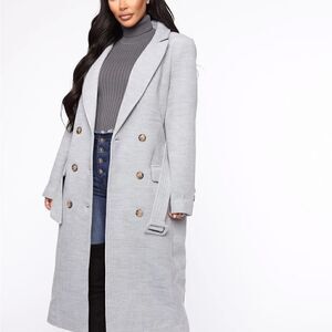 Fashion Nova Grey Coat XS